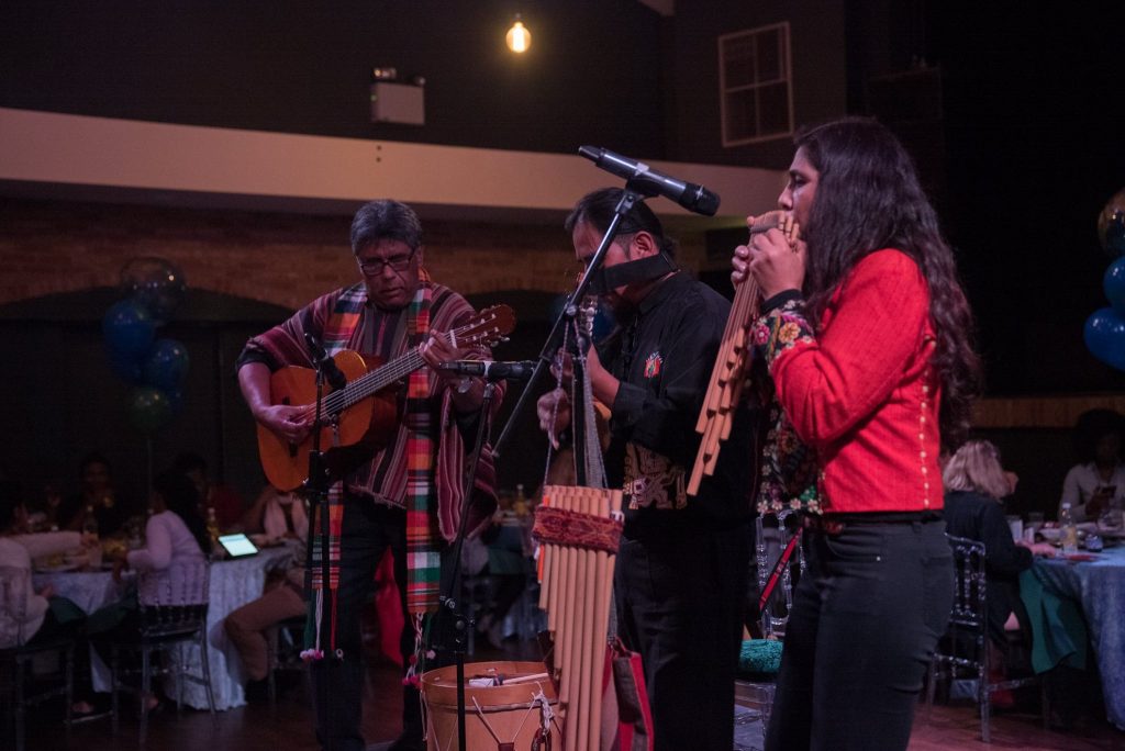 Musicians from the Andes region in London.